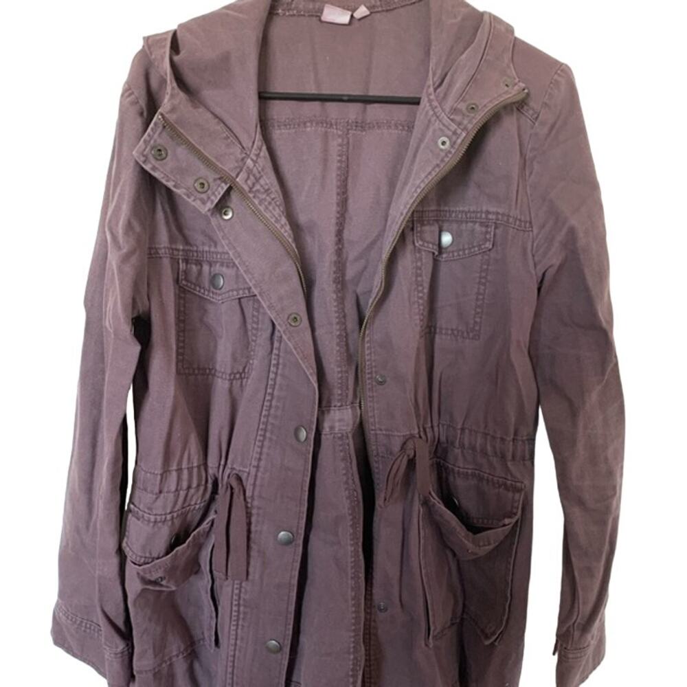 Nordstrom's bp Muted Maroon Hooded Field Utility Cargo Jacket Size Small - Picture 4 of 16